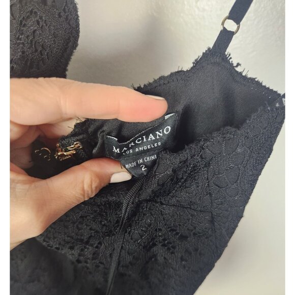 Marciano Guess Women's Sz. 2 Black Lace Midi Cocktail Dress NWT - Picture 6 of 9